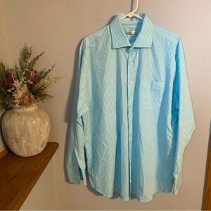 Mens Peter Millar Long Sleeve Button Down Dress Shirt Sz XL